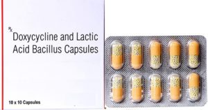 Doxycycline and lactic acid bacillus capsules